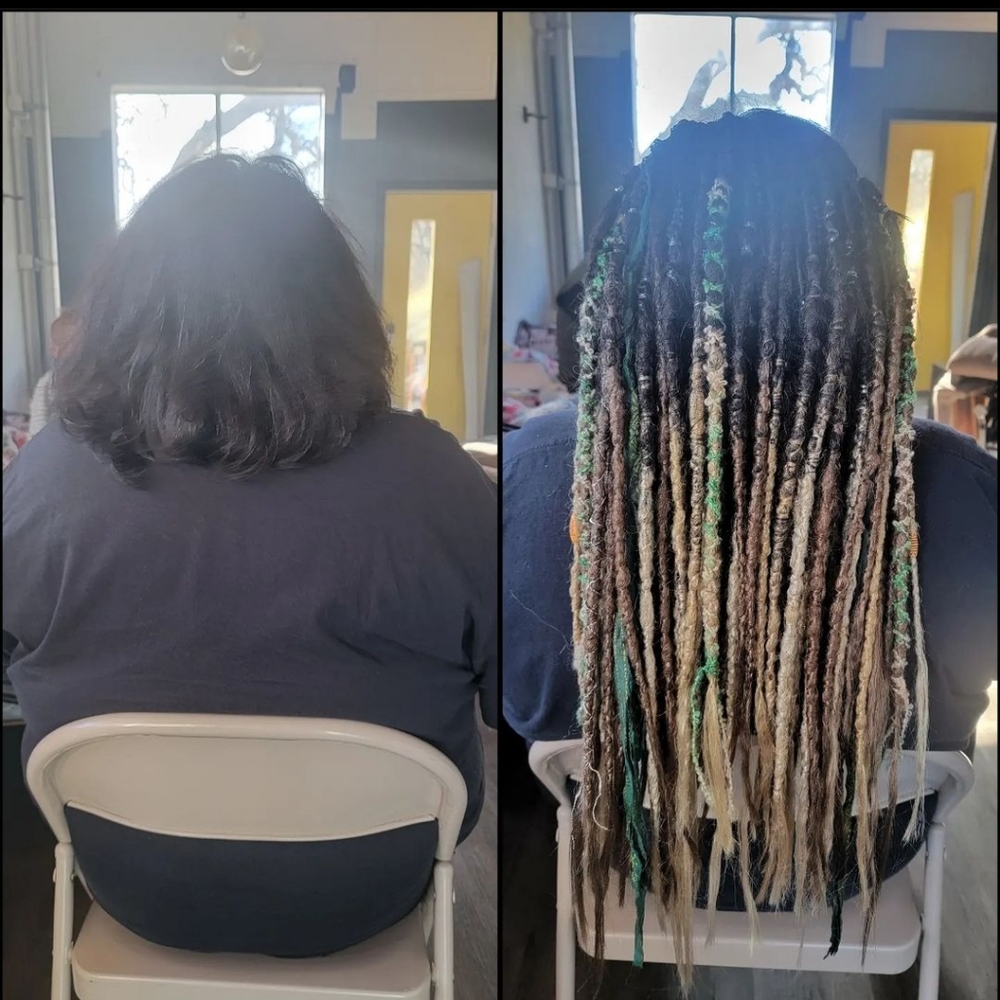 Braid in dreadlocks